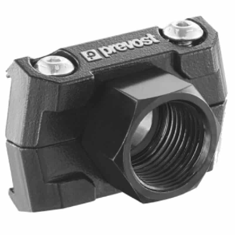 Prevost PPS SQBFT Straight Aluminum Tapping Flange With Tapered Female Thread For Square Profile